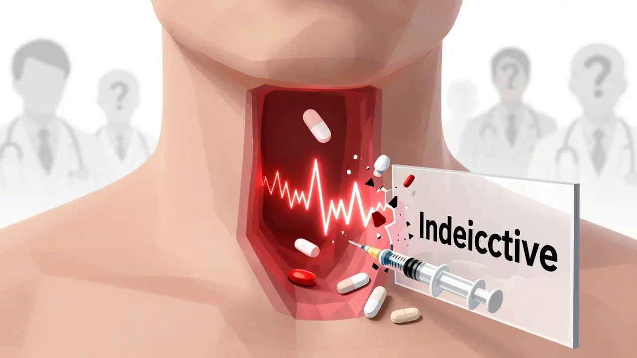 A geometric throat blocked by a bradykinin wave while antihistamines and epinephrine fail to stop it.