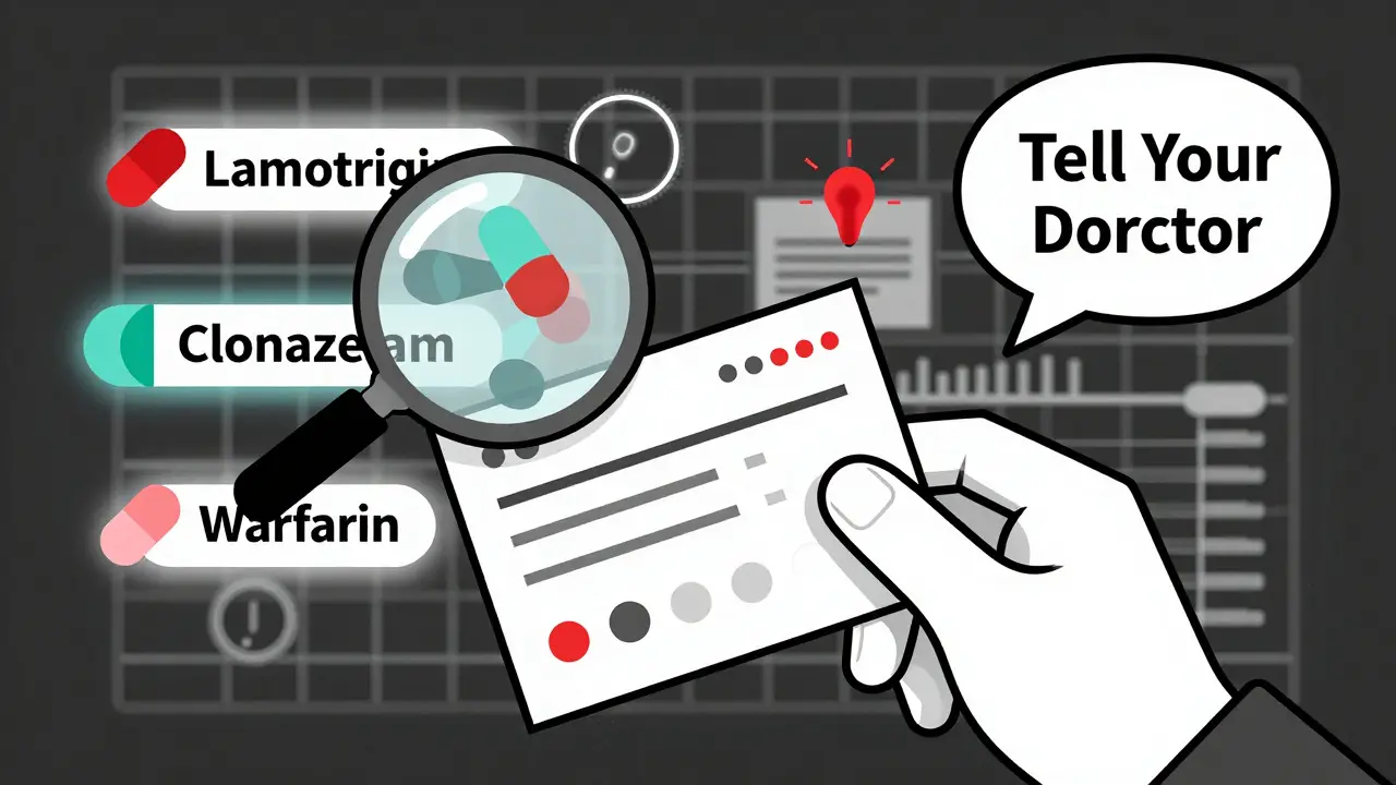 Patient holding prescription with floating drug names, one pair visually similar to highlight medication naming safety concerns.